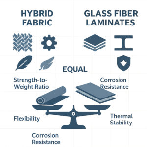 hybrid fabric vs glass fiber laminates