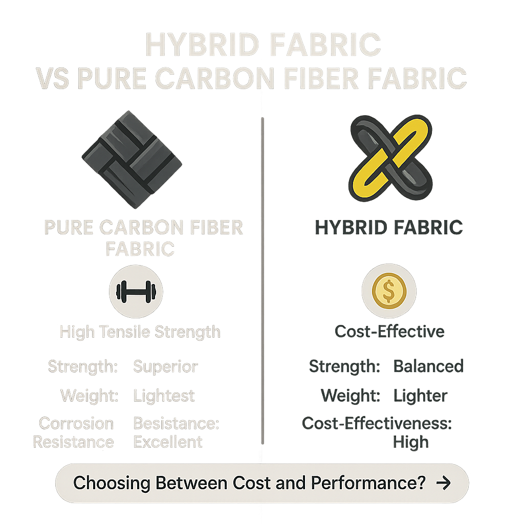hybrid fabric vs pure carbon fiber fabric